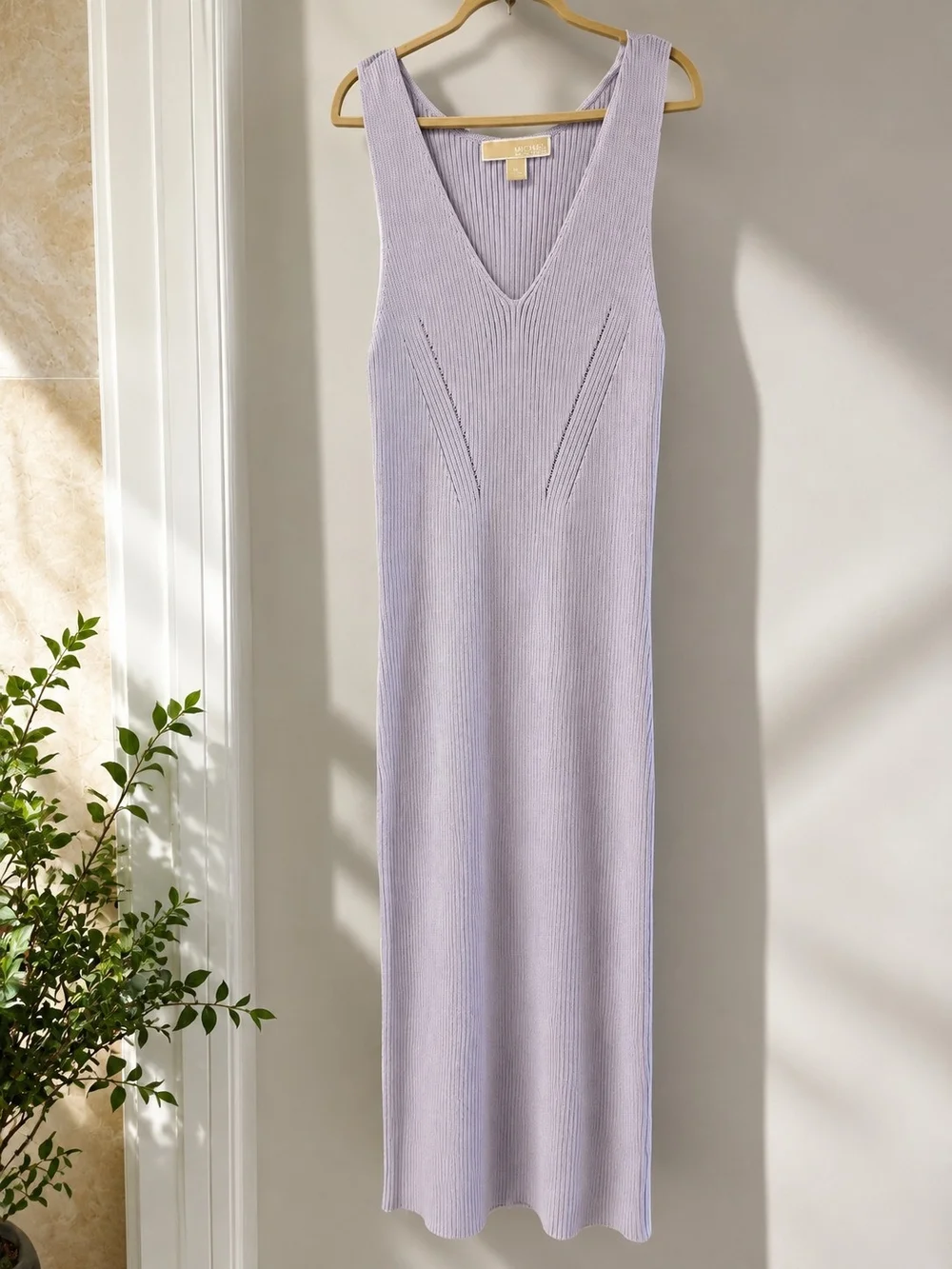 Michael Kors  Lilac Ribbed Knit  Maxi Dress Size M